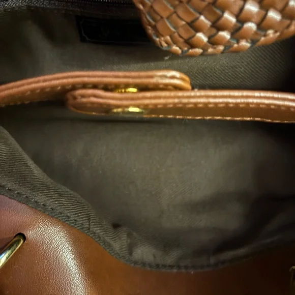Brown Woven Leather Shoulder Bag - Picture 4 of 6